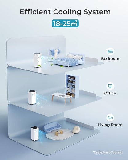 9000 BTU Portable Air Conditioner with Dehumidifier, Sleep Mode & Remote Control